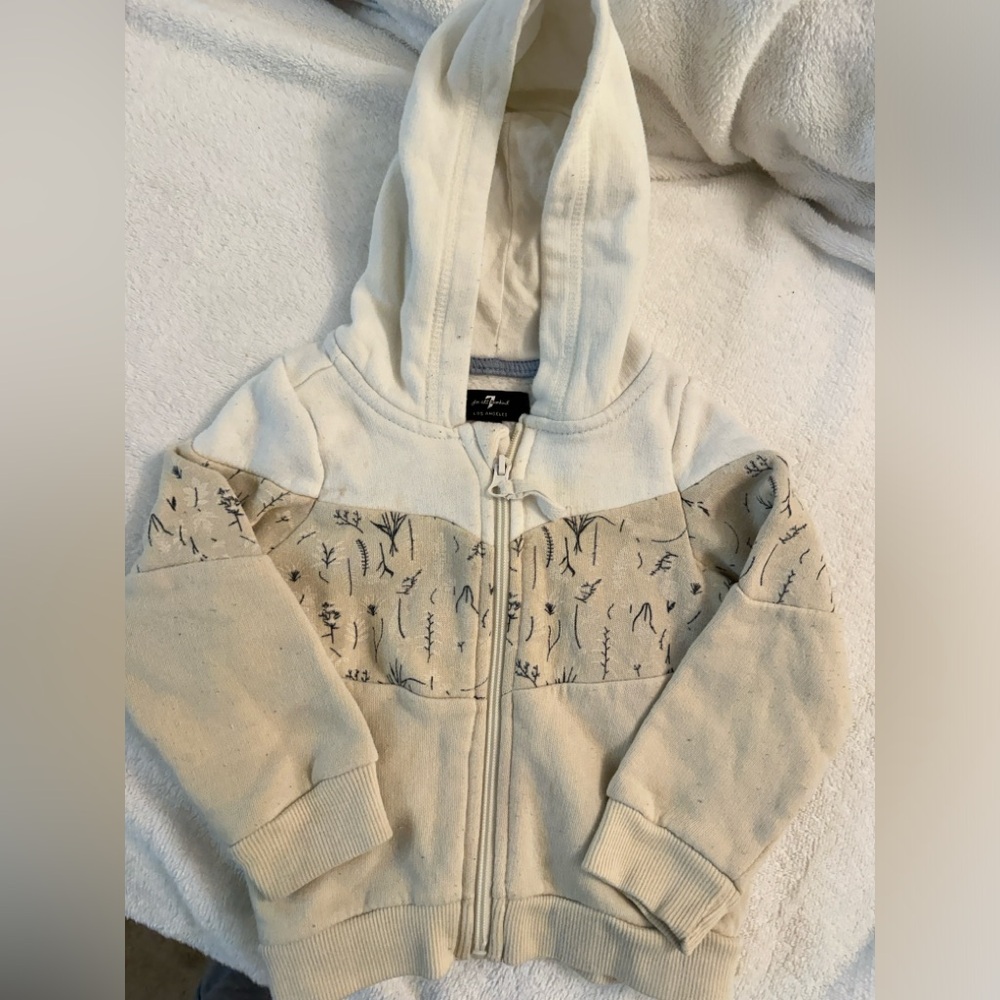 Cream and Tan Kids Hoodie